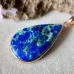 Azurite Chrysocolla Pendant s925 plated gold,DIY Necklace Azurite Chrysocolla Pendant s925 plated gold,DIY Necklace