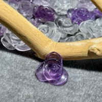 Clear Amethyst Flower Carving – Natural Hand Carved Crystal for Decor or Jewelry Making Clear Amethyst Flower Carving – Natural Hand Carved Crystal for Decor or Jewelry Making