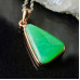 Gold-Plated Chrysoprase Pendant Necklace: Dainty Green Gemstone Jewelry Gold-Plated Chrysoprase Pendant Necklace: Dainty Green Gemstone Jewelry