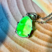 Hyalite Opal Fluorite Pendant – Sterling Silver, Mexican Gemstone