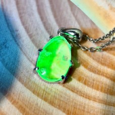 Hyalite Opal Fluorite Pendant – Sterling Silver, Mexican Gemstone Hyalite Opal Fluorite Pendant – Sterling Silver, Mexican Gemstone