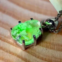 Hyalite Opal Fluorite Pendant – Sterling Silver, Mexican Gemstone