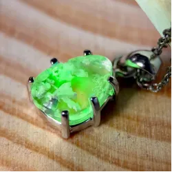 Hyalite Opal Fluorite Pendant – Sterling Silver, Mexican Gemstone Hyalite Opal Fluorite Pendant – Sterling Silver, Mexican Gemstone