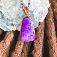 Kite Sugilite Pendant Necklace: Gold Plated 925 Silver, Handmade Kite Sugilite Pendant Necklace: Gold Plated 925 Silver, Handmade