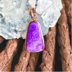 Kite Sugilite Pendant Necklace: Gold Plated 925 Silver, Handmade Kite Sugilite Pendant Necklace: Gold Plated 925 Silver, Handmade
