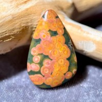 Mexican Fire Agate Gemstone(20.4mm* 10.8mm9ct) | Natural Crystal with Fiery Red-Orange Flash Mexican Fire Agate Gemstone(20.4mm* 10.8mm9ct) | Natural Crystal with Fiery Red-Orange Flash