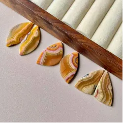 Mexican Laguna Lace Agate Polished Cabochon - Handcrafted Natural Gemstone from Chihuahua, Mexico Mexican Laguna Lace Agate Polished Cabochon - Handcrafted Natural Gemstone from Chihuahua, Mexico