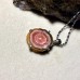 Rhodochrosite Sterling Silver Edge Pendant,Handmade silver ornamentsred rhodonite cabochon Rhodochrosite Sterling Silver Edge Pendant,Handmade silver ornamentsred rhodonite cabochon