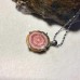 Rhodochrosite Sterling Silver Edge Pendant,Handmade silver ornamentsred rhodonite cabochon Rhodochrosite Sterling Silver Edge Pendant,Handmade silver ornamentsred rhodonite cabochon